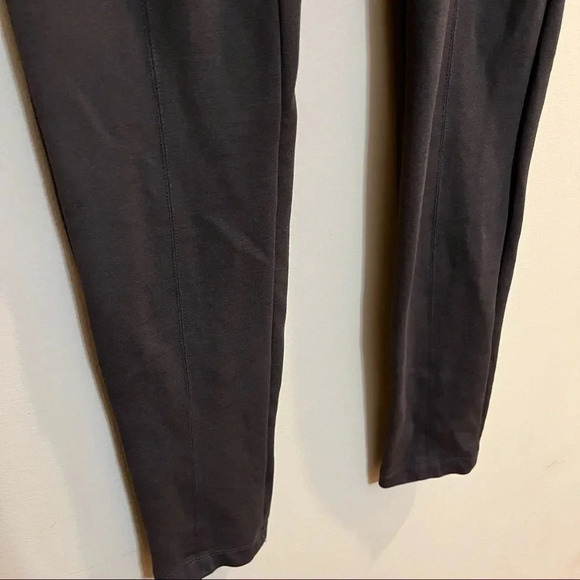 Vince Ponte Knit Tab Front Mid Rise Skinny Pants Viscose Blend Dark Brown Sz 4 - Picture 3 of 13